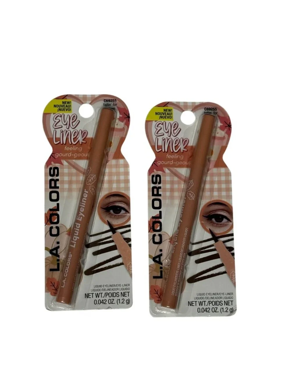LA Colors Liquid Eyeliner Brown 2 Pack Eye Makeup Long Wear Sealed New